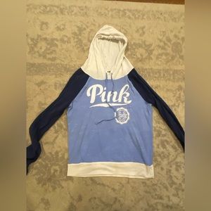 Blue, brand pink hoodie that is light weight and very cute